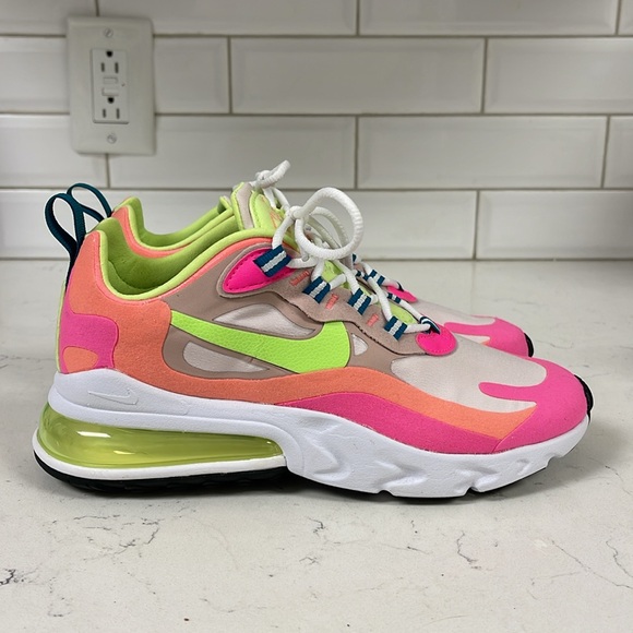 Nike Air Max 270 React Pink Volt Multi DC1863-600 Women's Size 6 - Picture 14 of 16